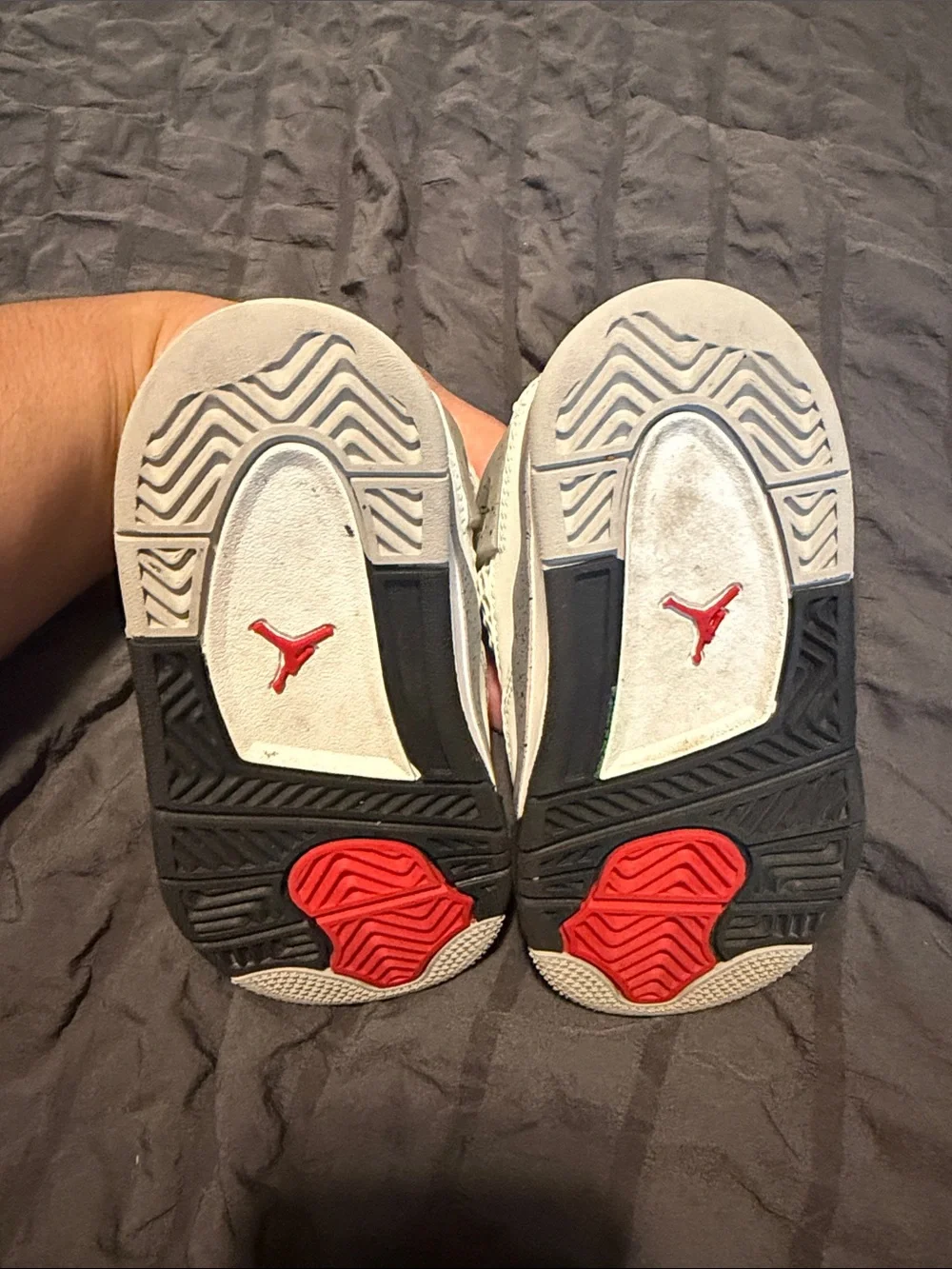 Jordan Kids White and Black Sneakers with Red Jumpman